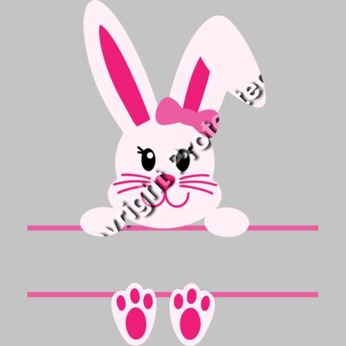 Split monogram bunny pink Thumbnail