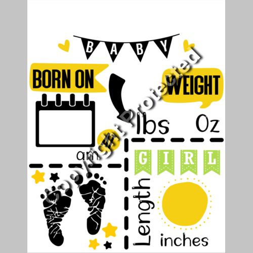 baby feet chart no boxes am girl Thumbnail