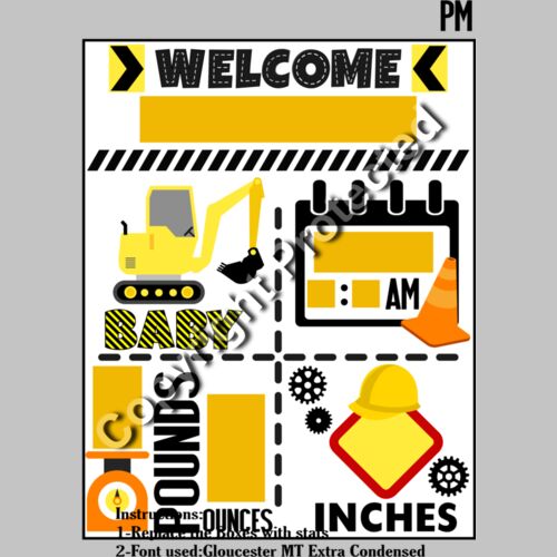 construction theme  with instructions Thumbnail