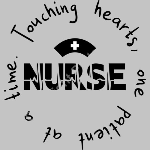 nurse touching hearts one patient at a time svg Thumbnail