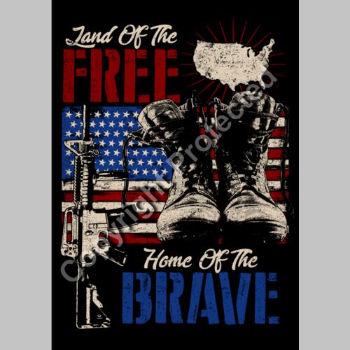 Land Of The FREE Home Of The The BRAVE   Colors Thumbnail
