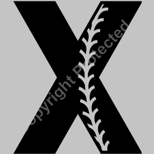 Baseball Alphabet X right Thumbnail
