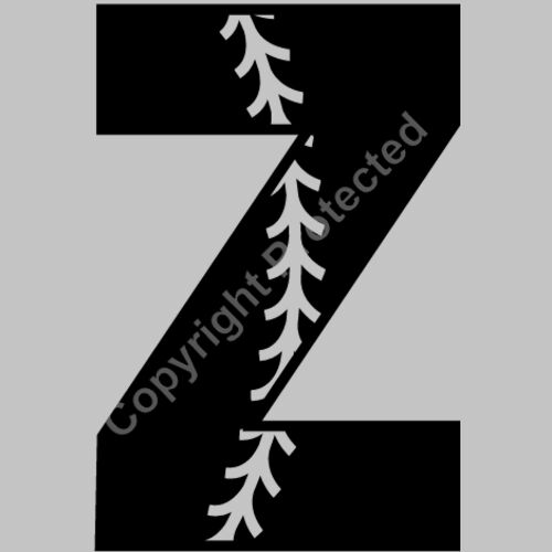 Baseball Alphabet Z left Thumbnail