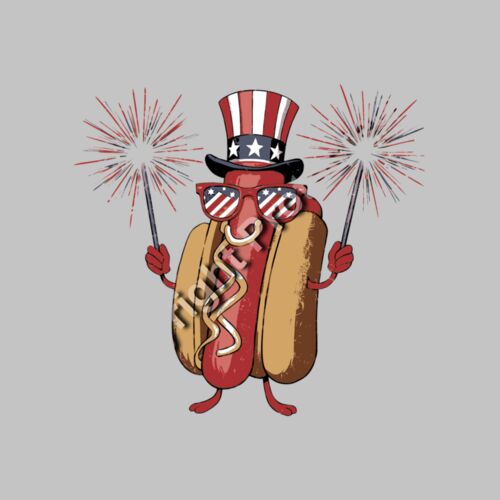 Patriotic Hotdog with Sparklers Thumbnail