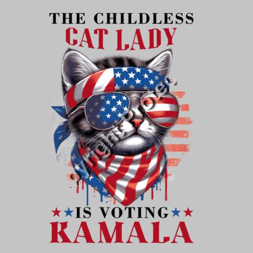 cat lady kamala harris 2024 patriotic cat art design Thumbnail