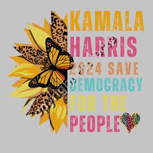 Kamala Harris 2024 campaign butterfly sunflower graphic save democracy for the people Thumbnail