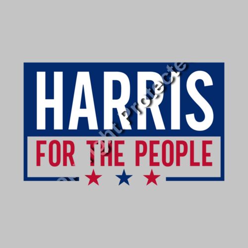 Kamala Harris 2024 campaign graphic featuring bold typography in blue and red  HARRIS FOR THE PE Thumbnail