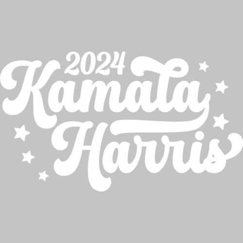 kamala harris 2024 campaign signature typography design white stars Thumbnail