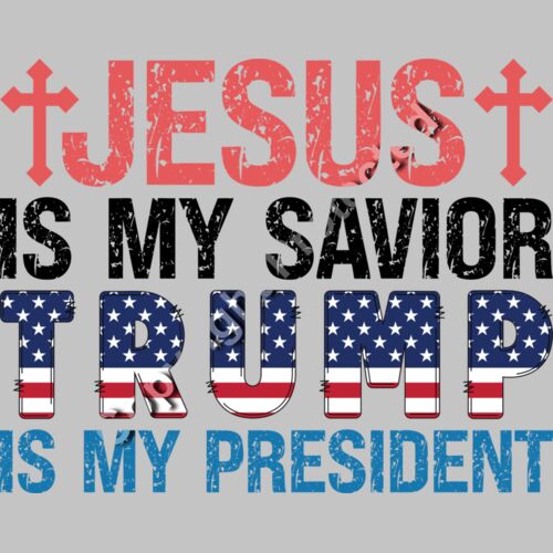 jesus trump is my president american patriotic cross design 2024 Thumbnail