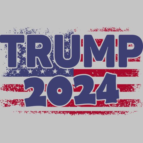 Trump 2024 American flag graphic with bold text and distressed effect Thumbnail