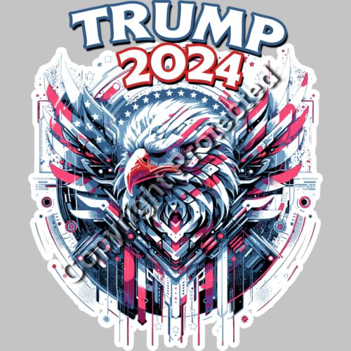 Trump 2024 Eagle Graphic with Red White and Blue Colors and Star Background Thumbnail