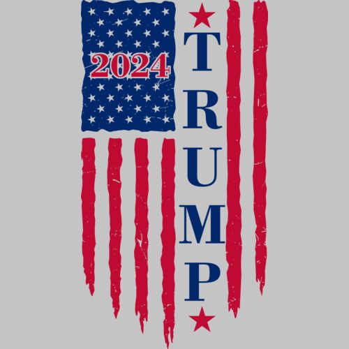 Trump 2024 Election American flag patriotic graphic design with stars and stripes Thumbnail