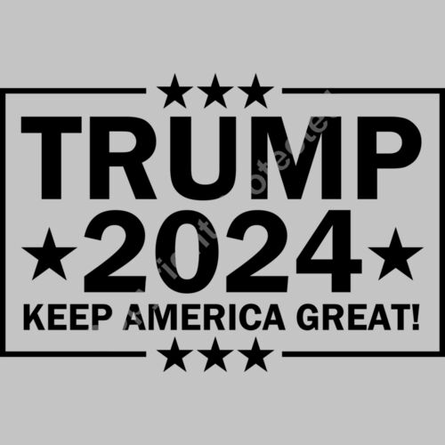 trump 2024 election campaign theme artwork black and white Thumbnail