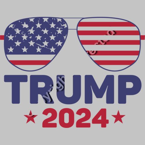 Trump 2024 patriotic glasses design with American flag stars and stripes Thumbnail