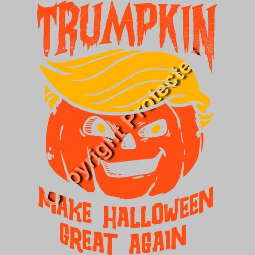Trump themed Halloween pumpkin illustration with playful text  orange and yellow colors     trum Thumbnail