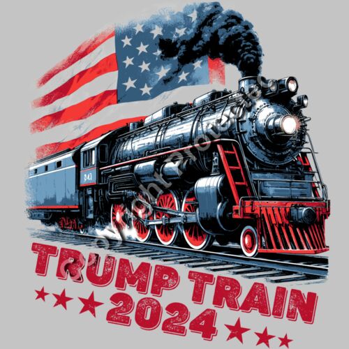 vintage steam train american flag trump 2024 artwork Thumbnail