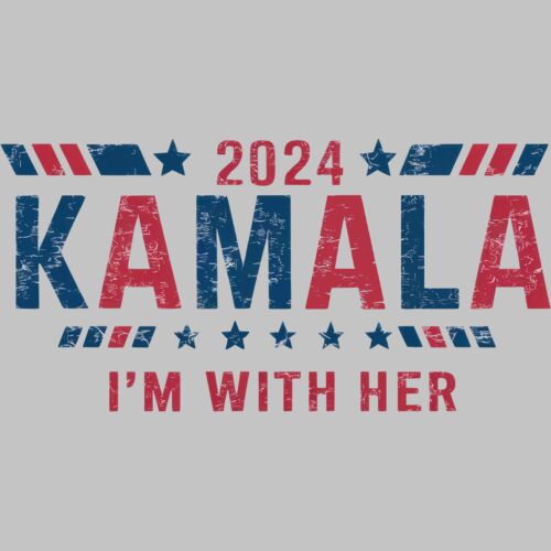 Kamala Harris 2024 campaign slogan with red and blue patriotic colors and star accents Thumbnail