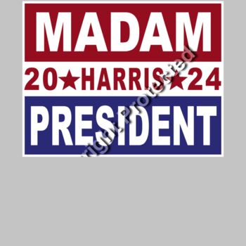 kamala harris 2024 campaign sign madam president red white blue Thumbnail