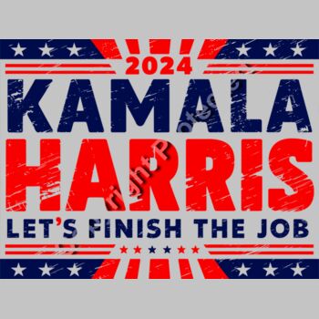 Kamala Harris 2024 campaign poster with bold red and blue lettering  stars  and patriotic theme  Thumbnail