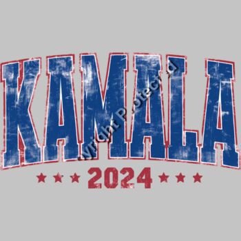 kamala harris 2024 political campaign artwork bold letters red blue stars Thumbnail