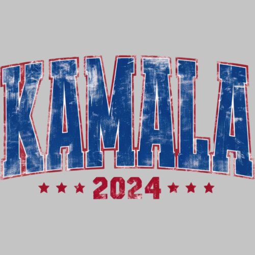 kamala harris 2024 political campaign artwork bold letters red blue stars Thumbnail