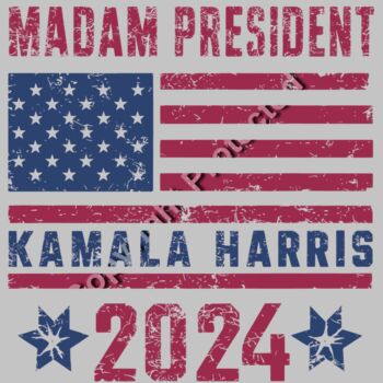 Kamala Harris 2024 Madam President American flag graphic with stars and stripes theme Thumbnail