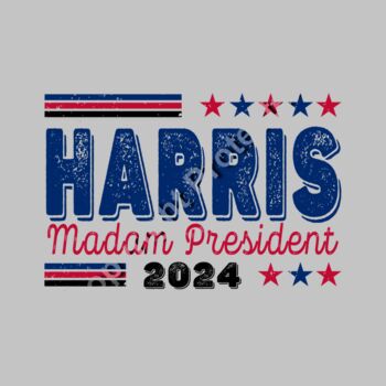 Kamala Harris 2024 Madam President campaign design with stars and stripes motif   harris madam p Thumbnail