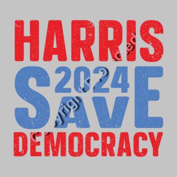 Kamala Harris 2024 Save Democracy Campaign Graphic Text Art    harris 2024 save democracy campai Thumbnail