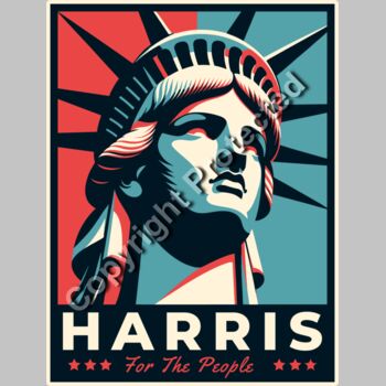 Kamala Harris 2024 election campaign poster featuring Statue of Liberty illustration Thumbnail