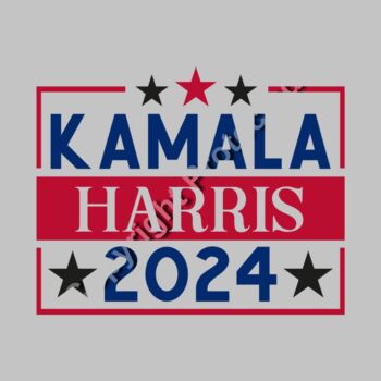 kamala harris 2024 election campaign emblem red blue stars Thumbnail