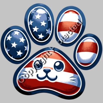 patriotic kitten paw print kamala harris 2024 election themed Thumbnail