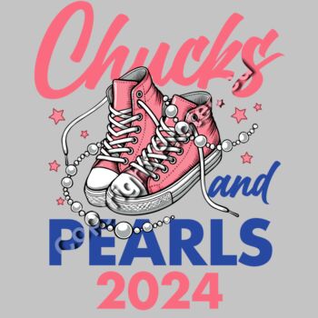 pink sneakers pearls Kamala Harris 2024 campaign style graphic Thumbnail