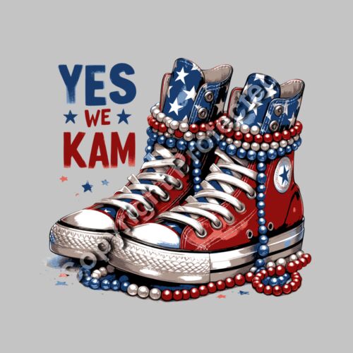 red white blue sneakers Kamala Harris 2024 campaign patriotic theme beads stars Thumbnail