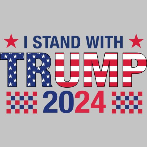 Trump 2024 patriotic graphic featuring stars  stripes  and bold text supporting Trump  Thumbnail