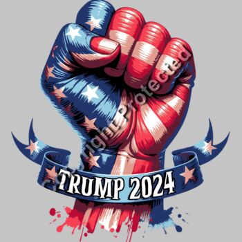 trump 2024 patriotic fist american flag graphic art Thumbnail