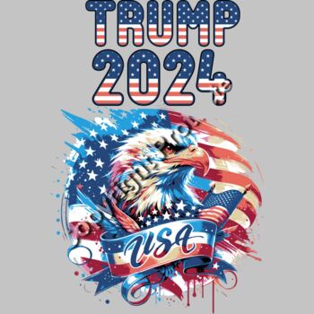 Trump 2024 patriotic eagle graphic with USA flag colors and stars Thumbnail
