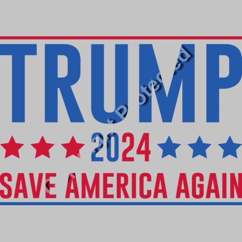 trump 2024 save america again red blue stars banners political campaign Thumbnail